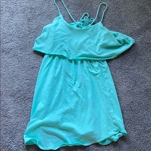 Flounce strappy back mini dress